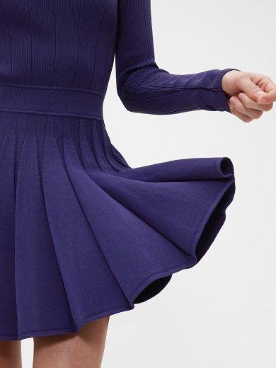 Boatneck Pleated 
Mini Dress alt