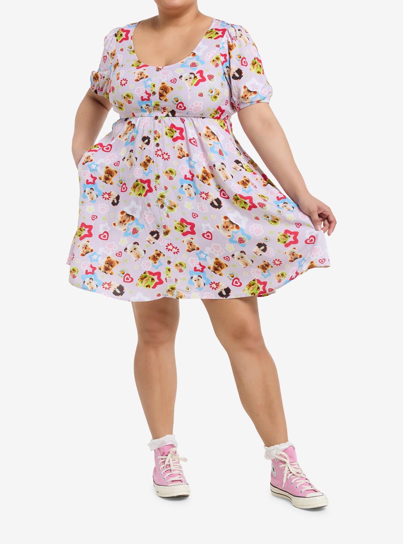 Sweet Society Cute Animals Babydoll Dress Plus Size, , hi-res
