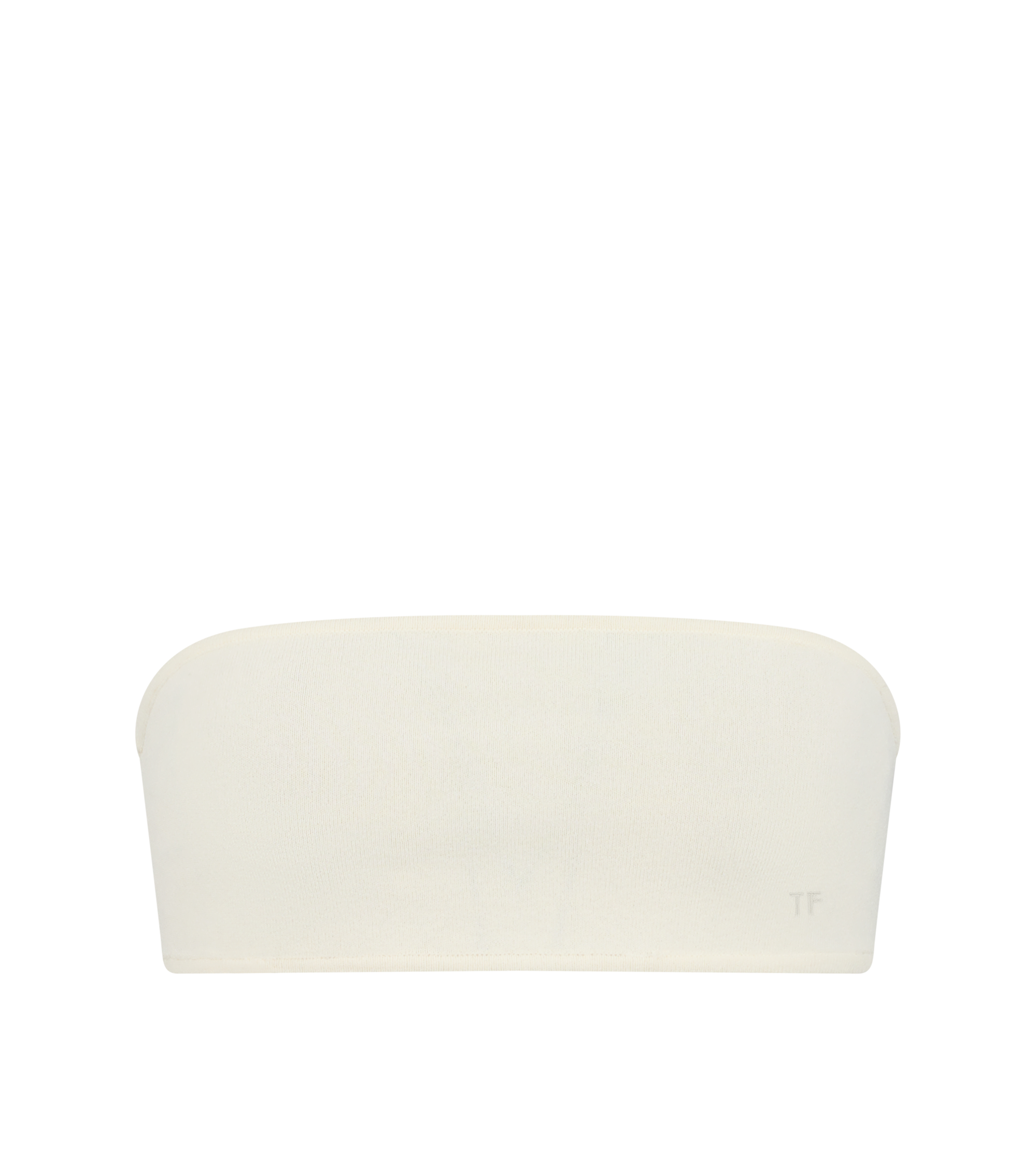 STRAPLESS BANDEAU WITH TONAL TF EMBROIDERED LOGO