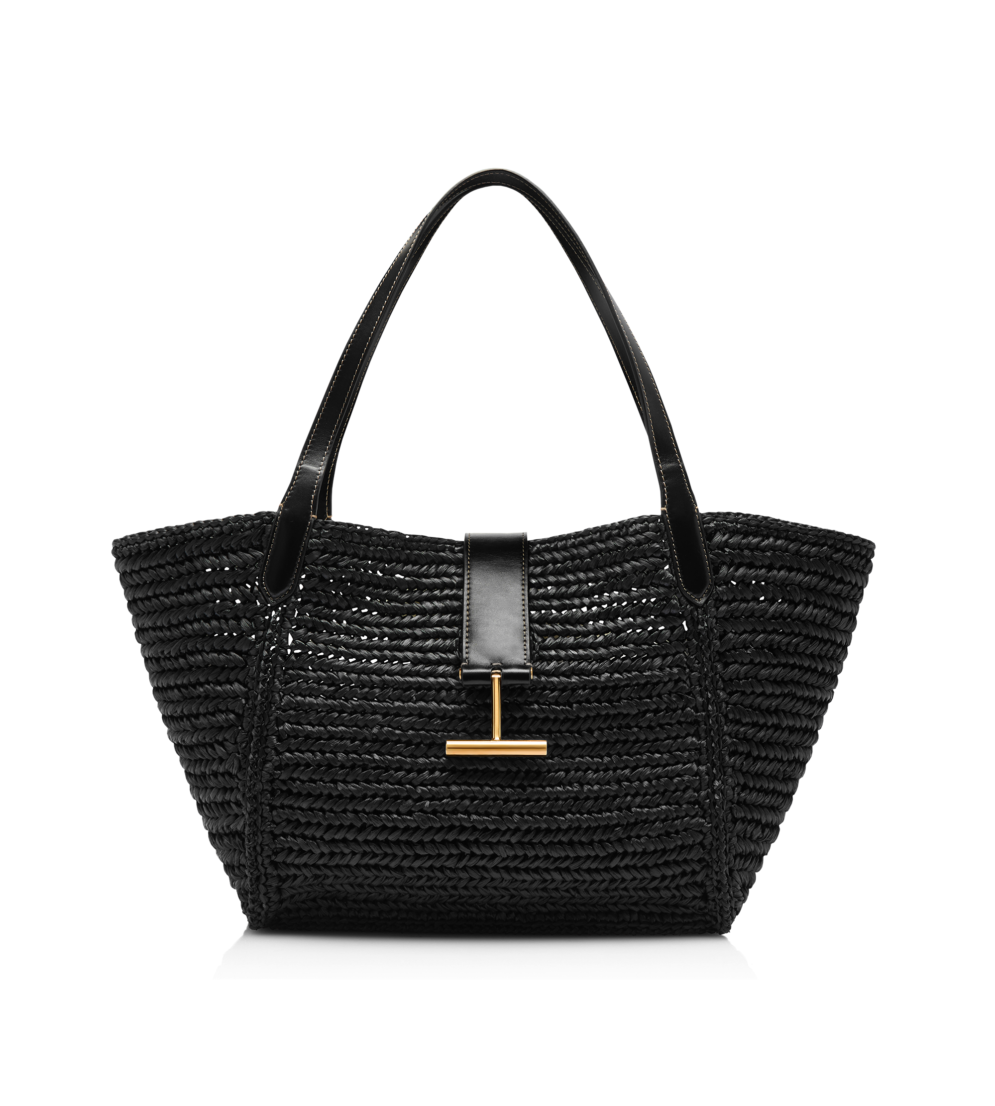 RAFFIA AND LEATHER TARA MEDIUM TOTE