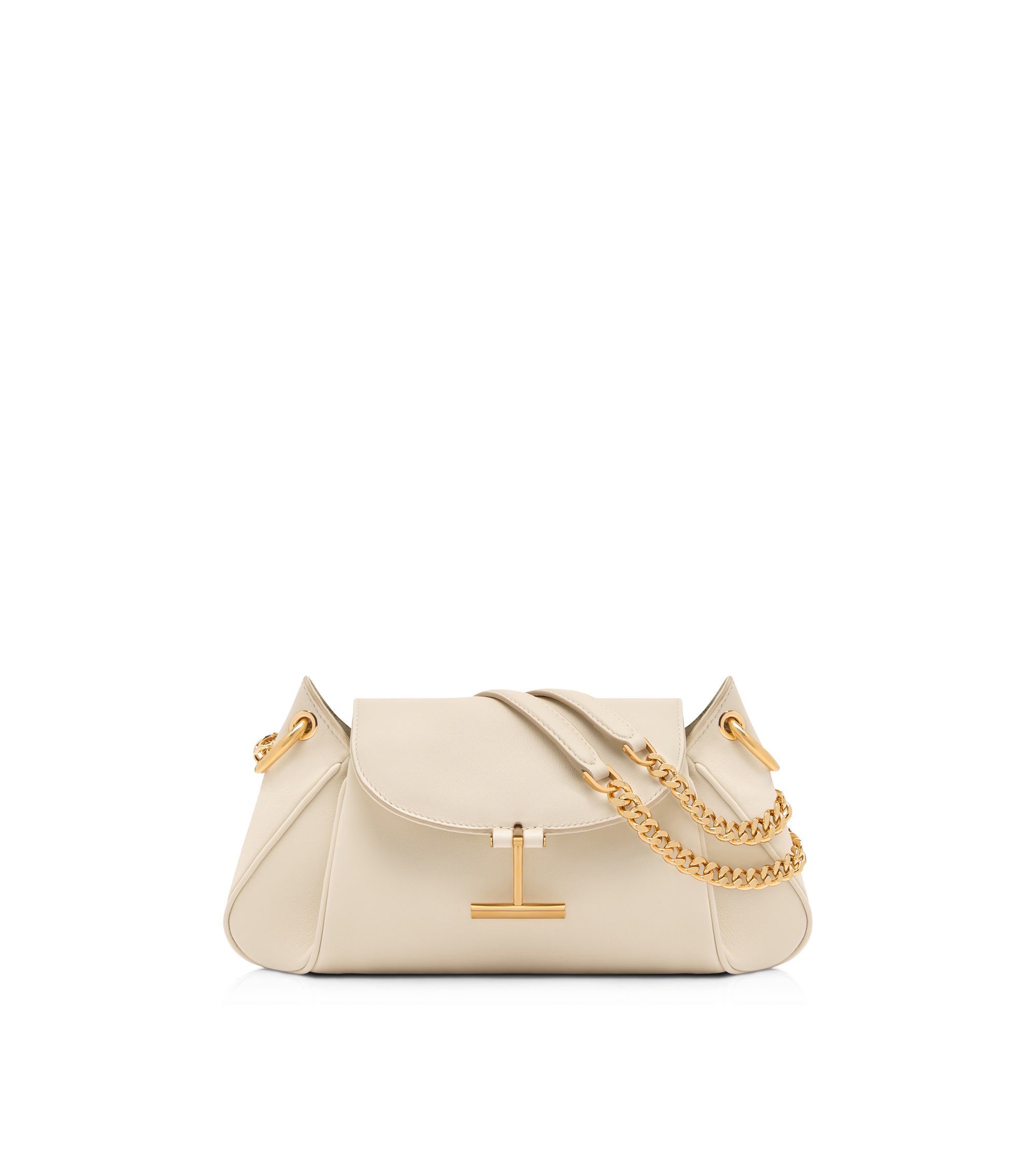 NATURAL GRAIN LEATHER TARA CHAIN SHOULDER BAG