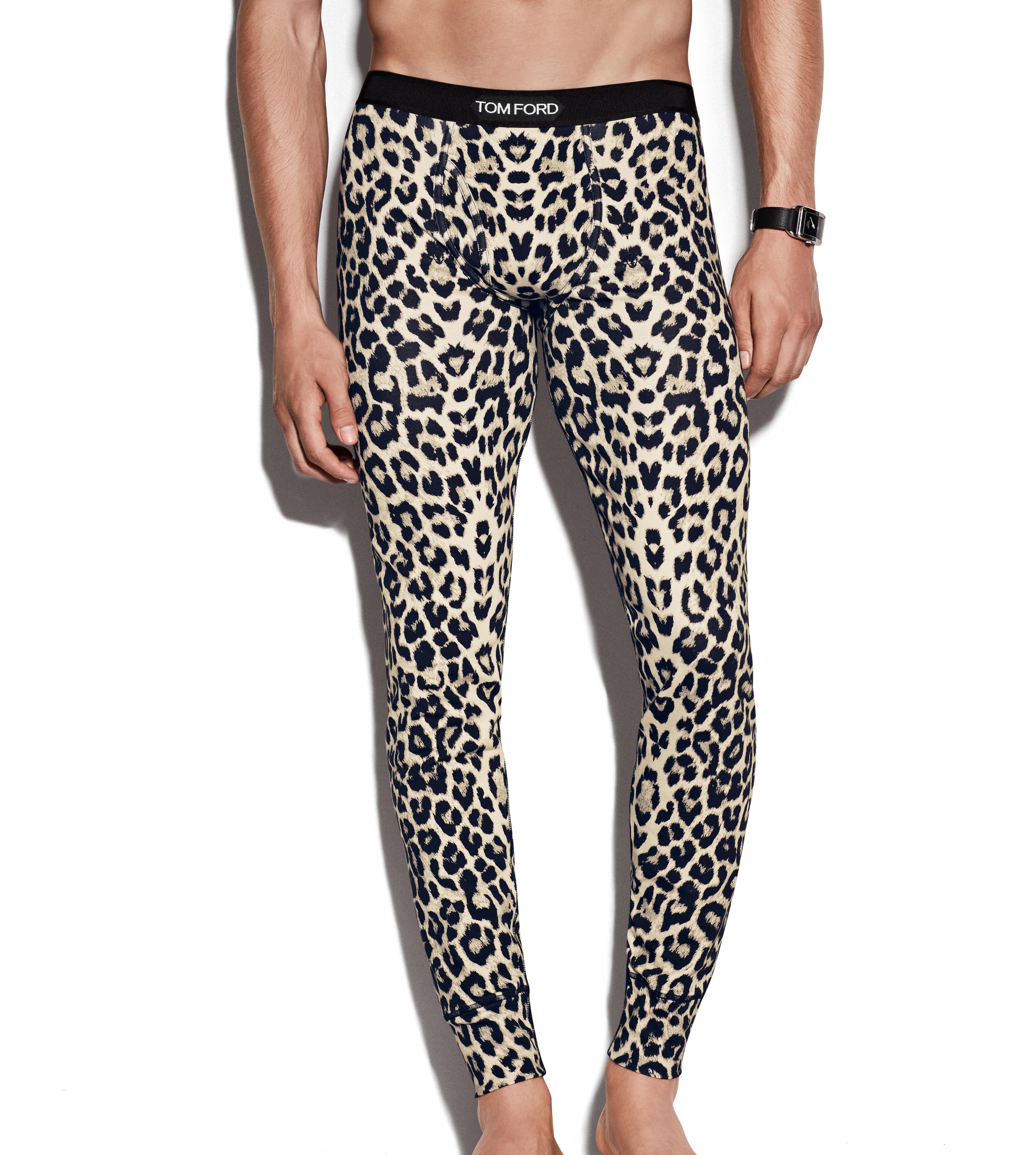 SNOW LEOPARD COTTON LONG JOHNS