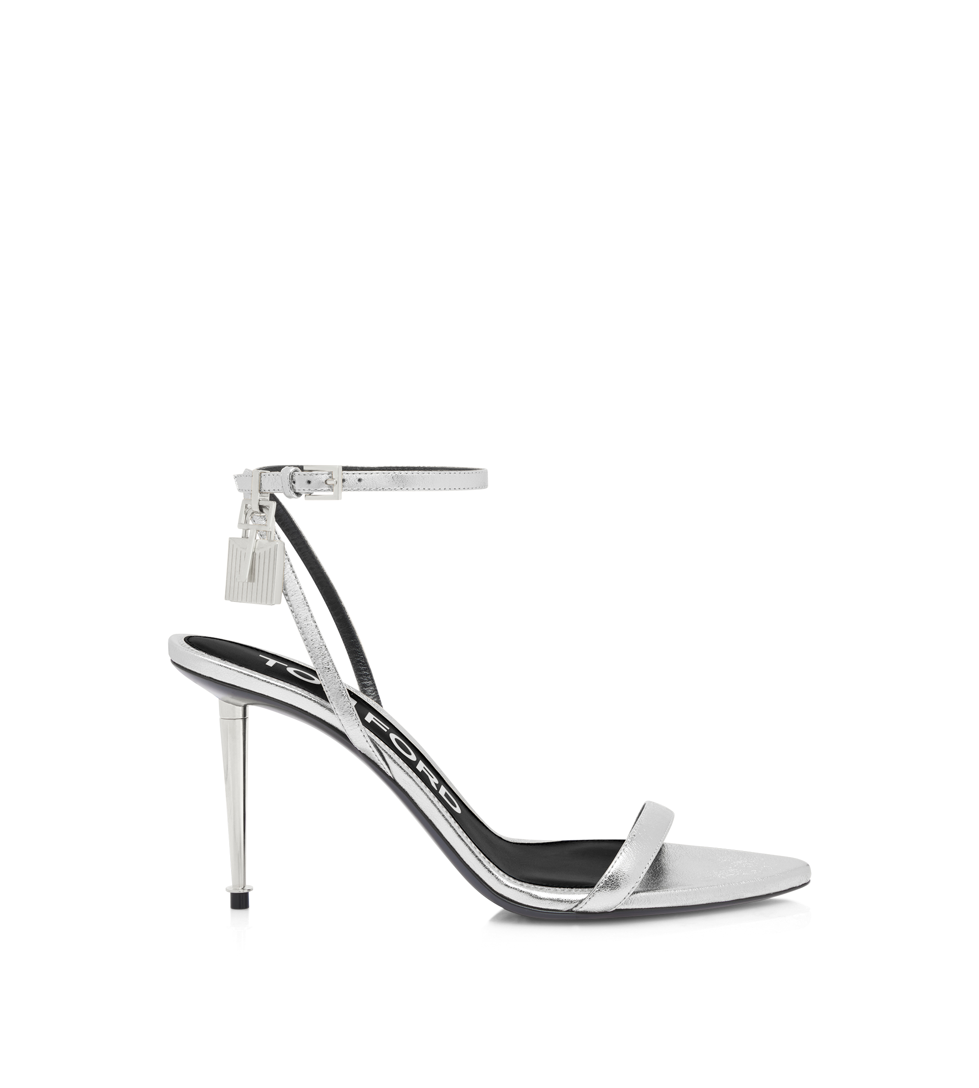 LAMINATED NAPPA LEATHER PADLOCK SANDAL