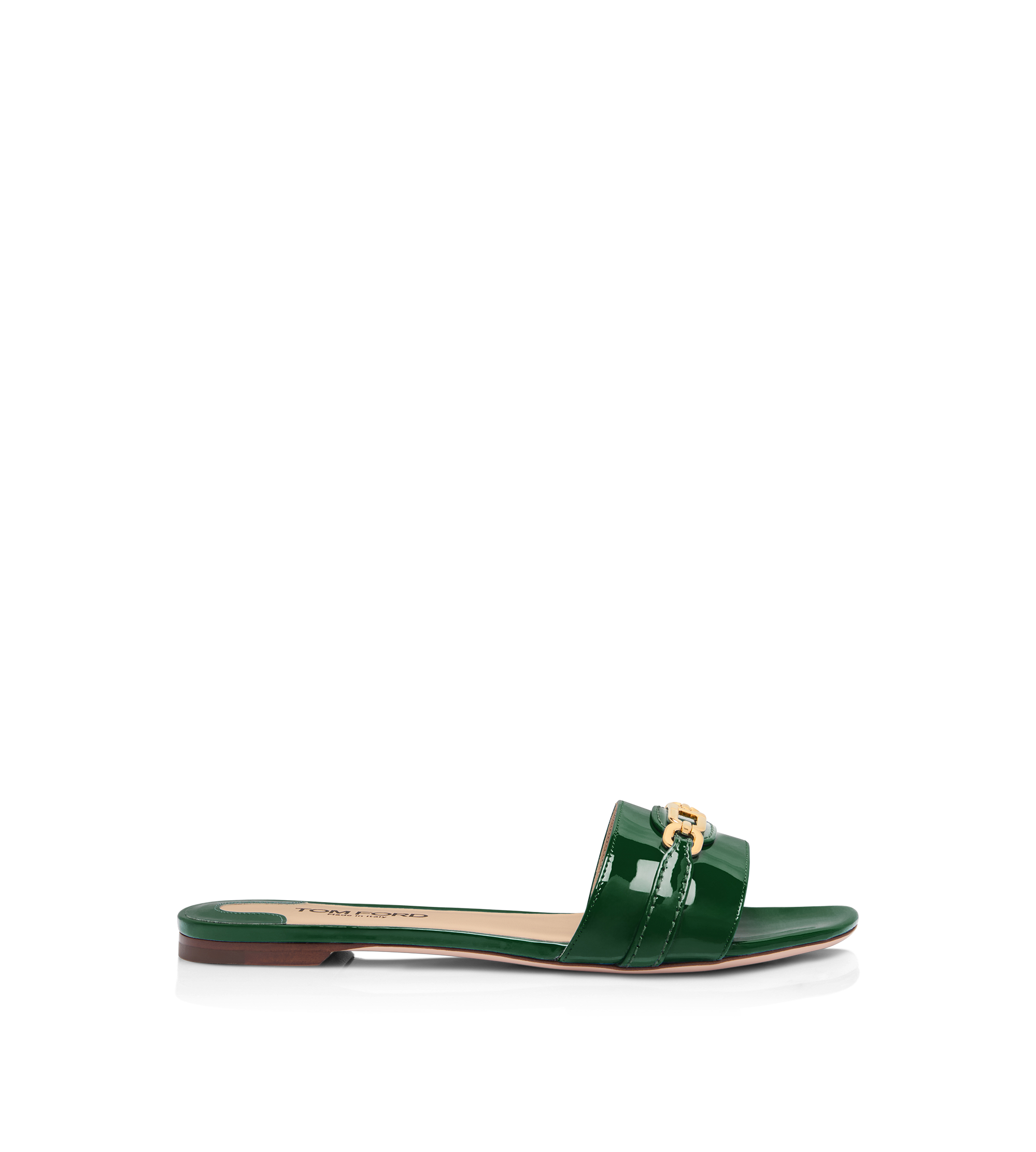PATENT LEATHER WHITNEY SLIDE