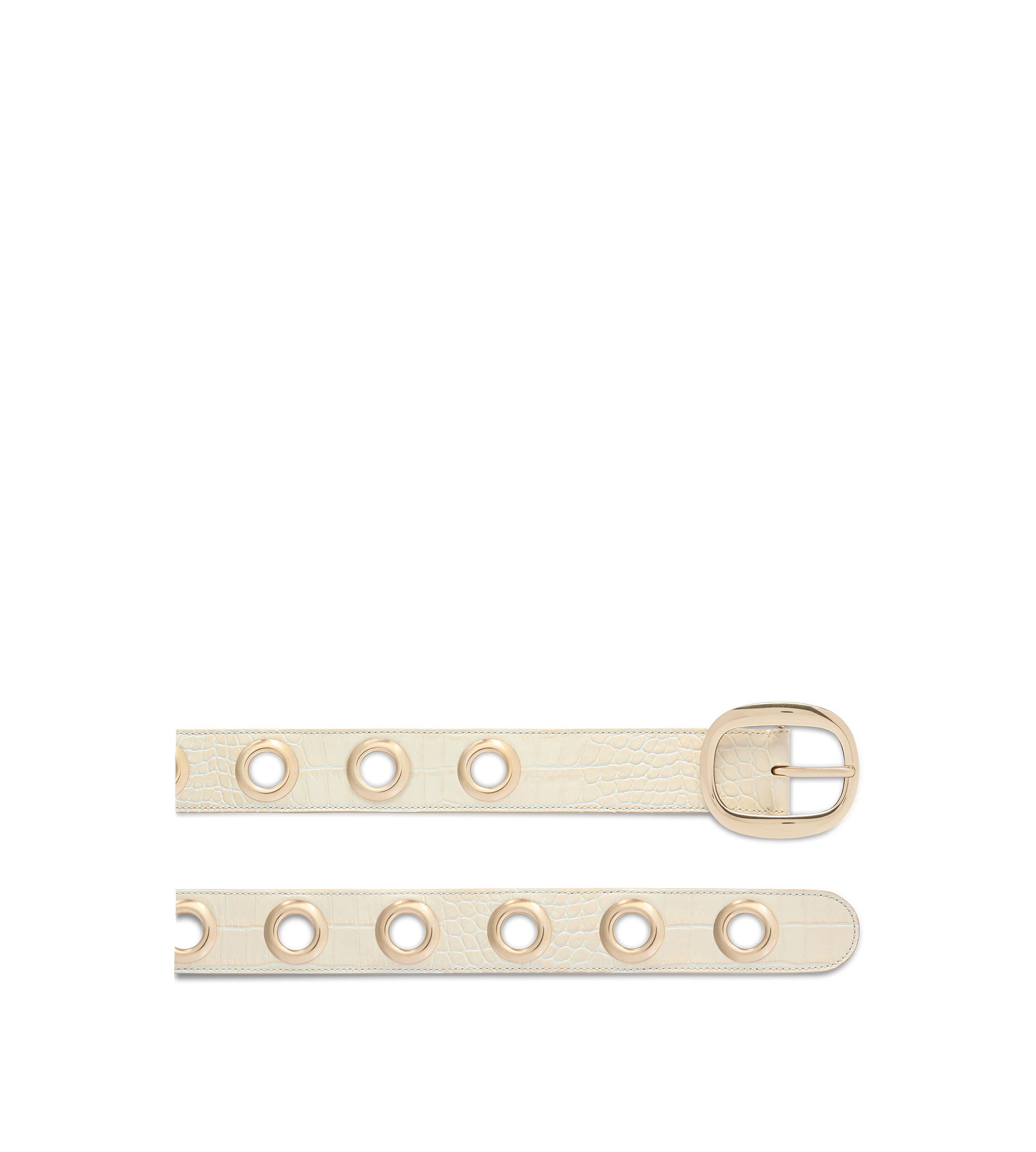 SHINY STAMPED CROCODILE LEATHER URSULA BELT