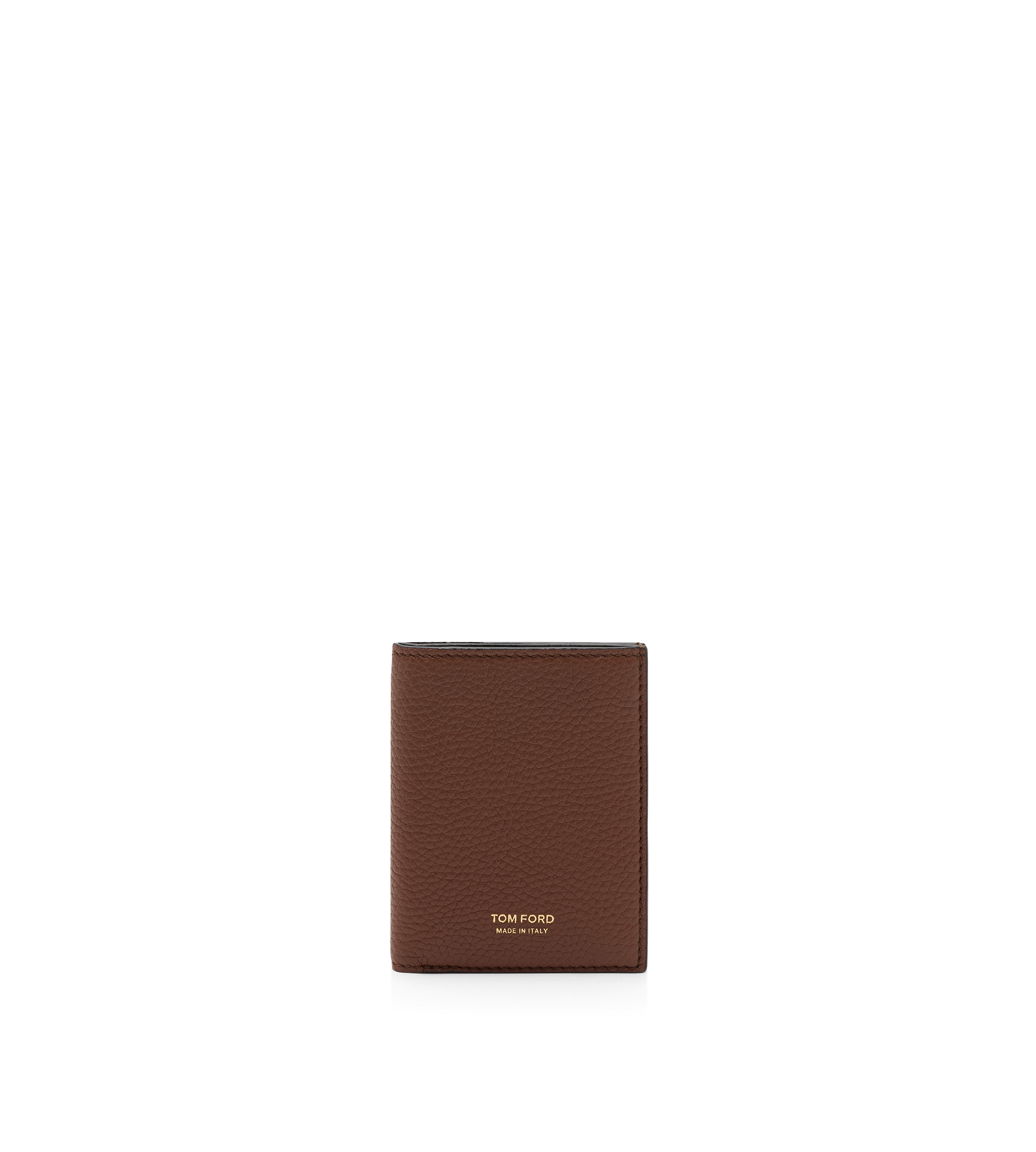 GRAIN LEATHER FOLDING CARDHOLDER