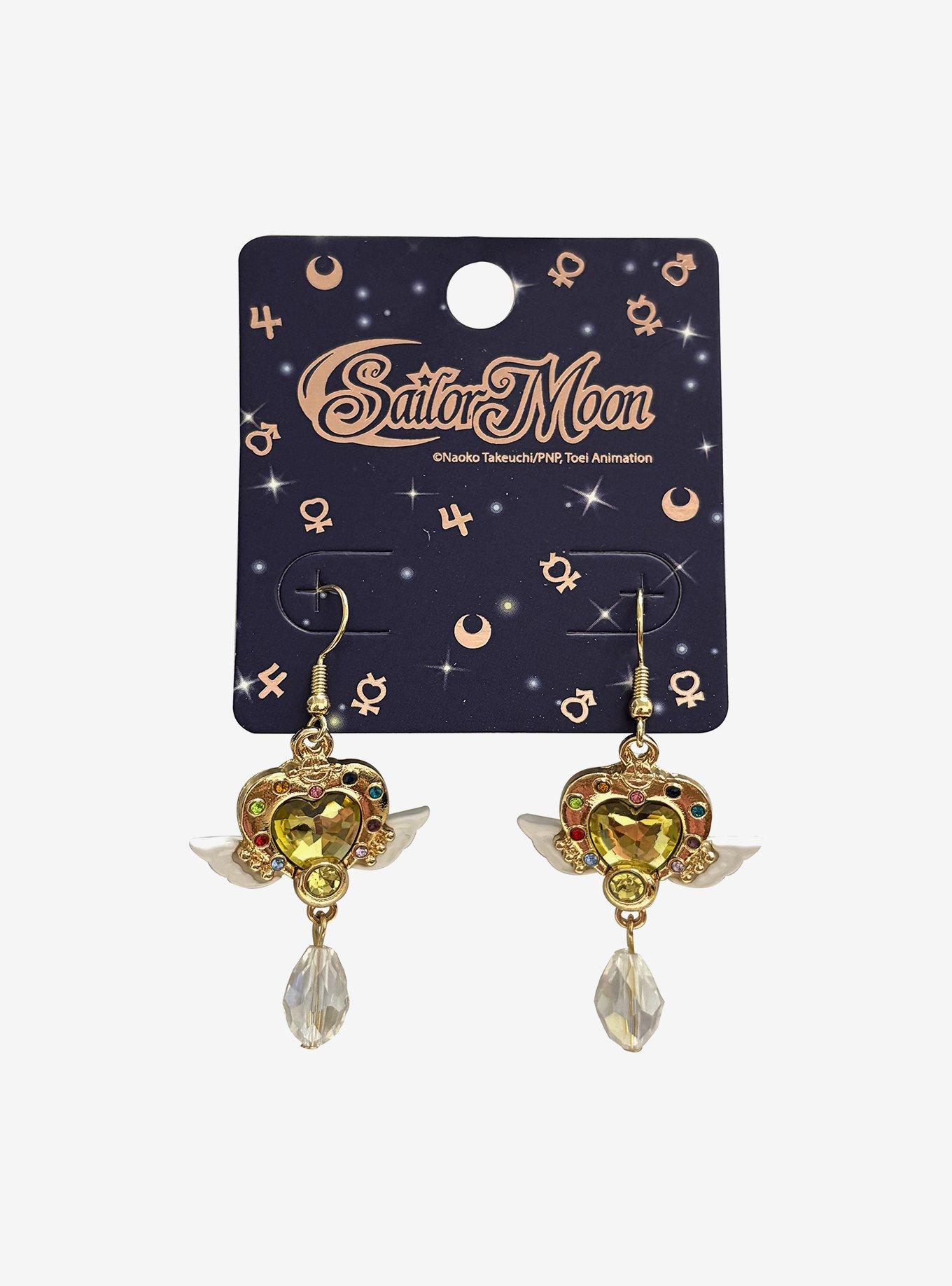 Pretty Guardian Sailor Moon Eternal Moon Brooch Drop Earrings, , hi-res
