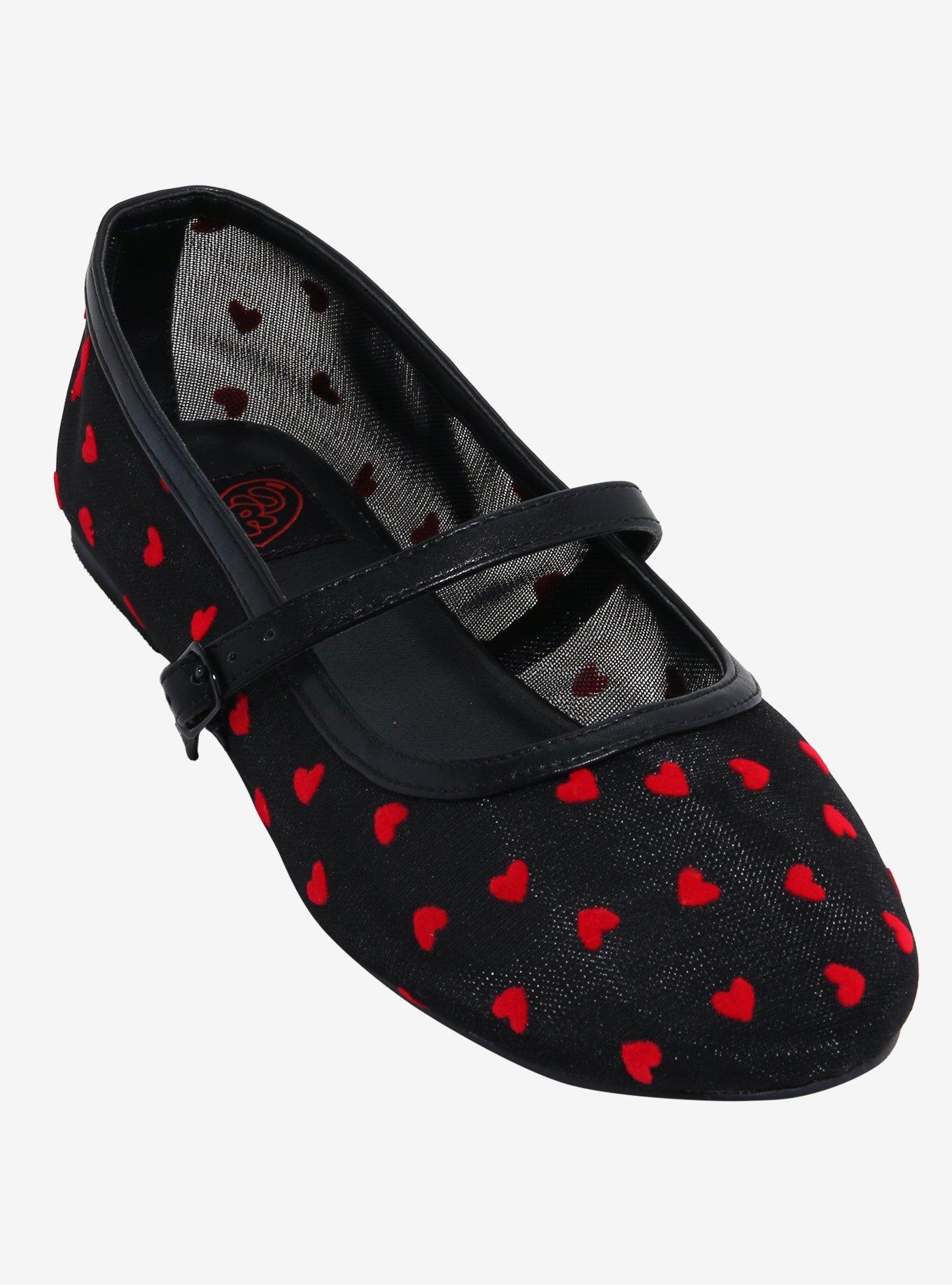 Strange Cvlt Red Heart Mesh Helena Flats, , hi-res